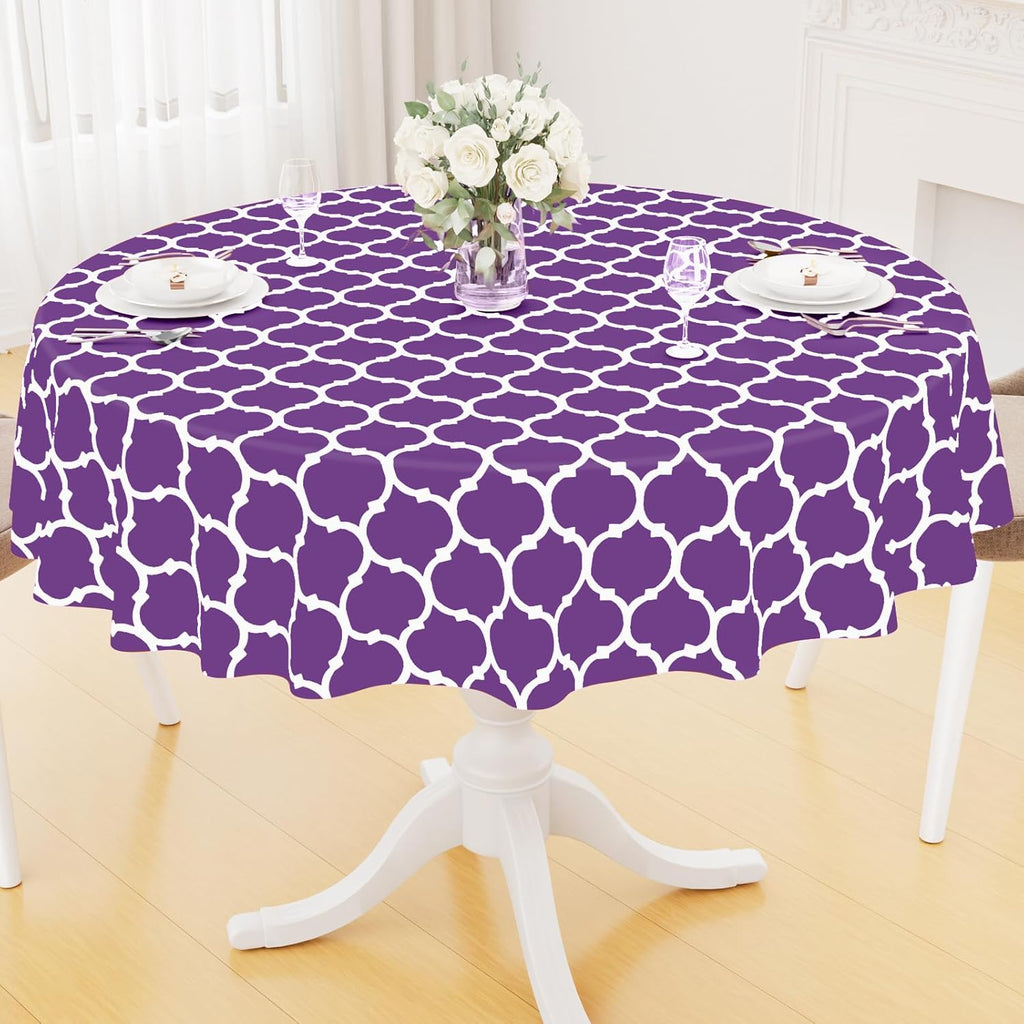 Rectangle Waterproof Vinyl Tablecloth with Flannel Backing