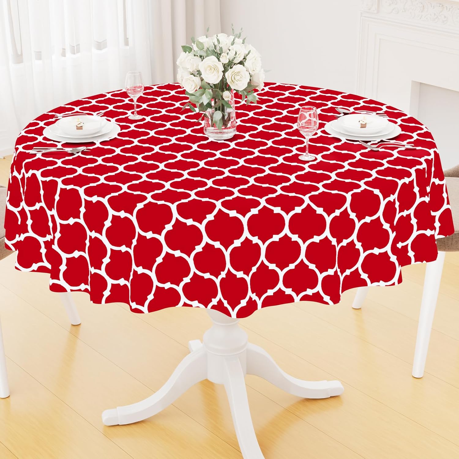 Rectangle Waterproof Vinyl Tablecloth with Flannel Backing