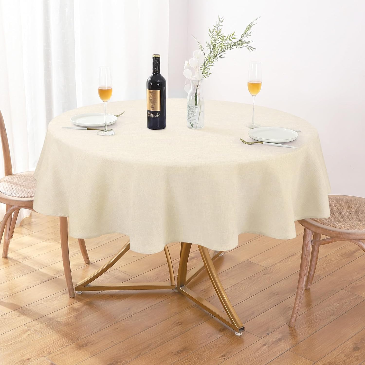 Rectangle Waterproof Textured Polyester Tablecloth
