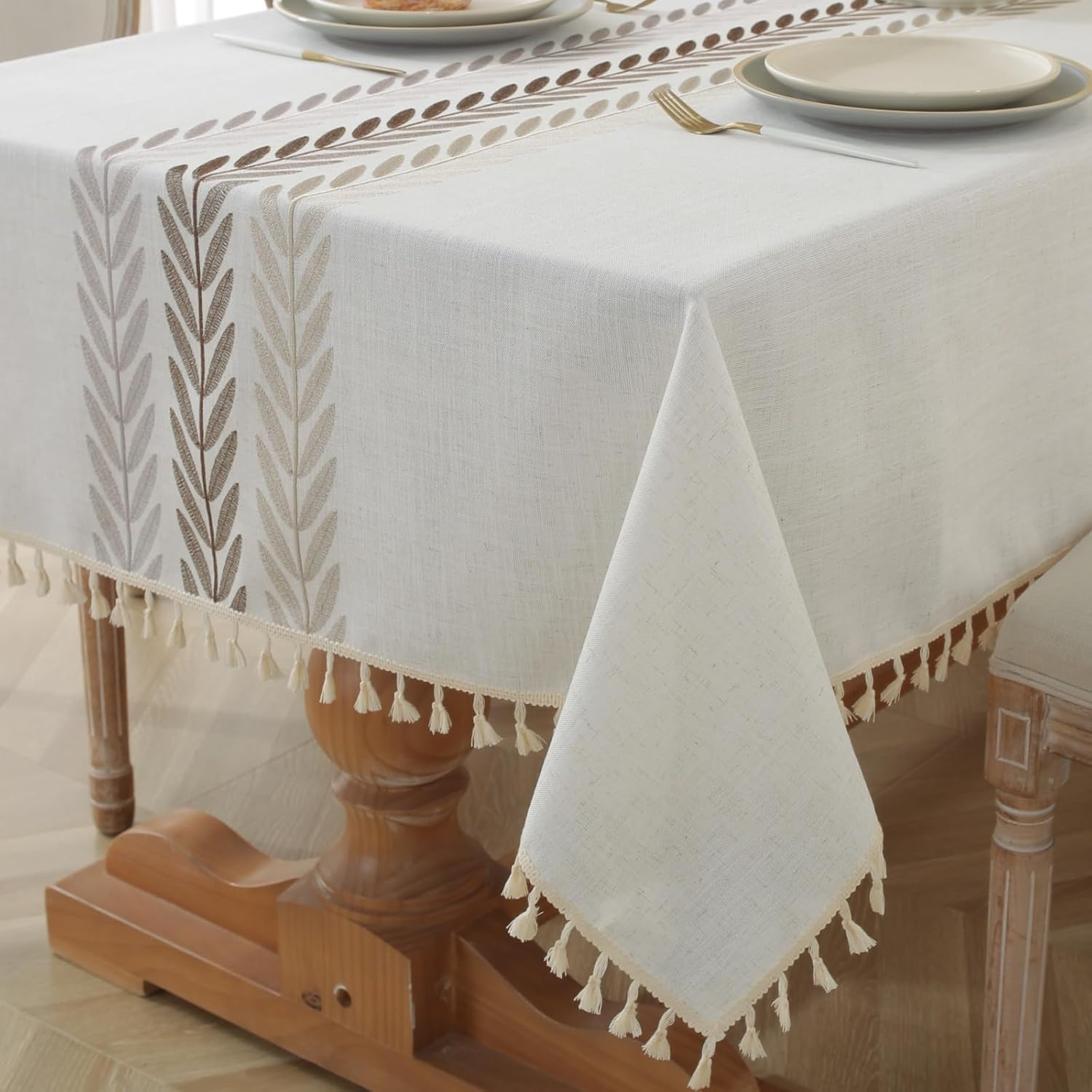Waterproof Cotton Linen Outdoor Tablecloth