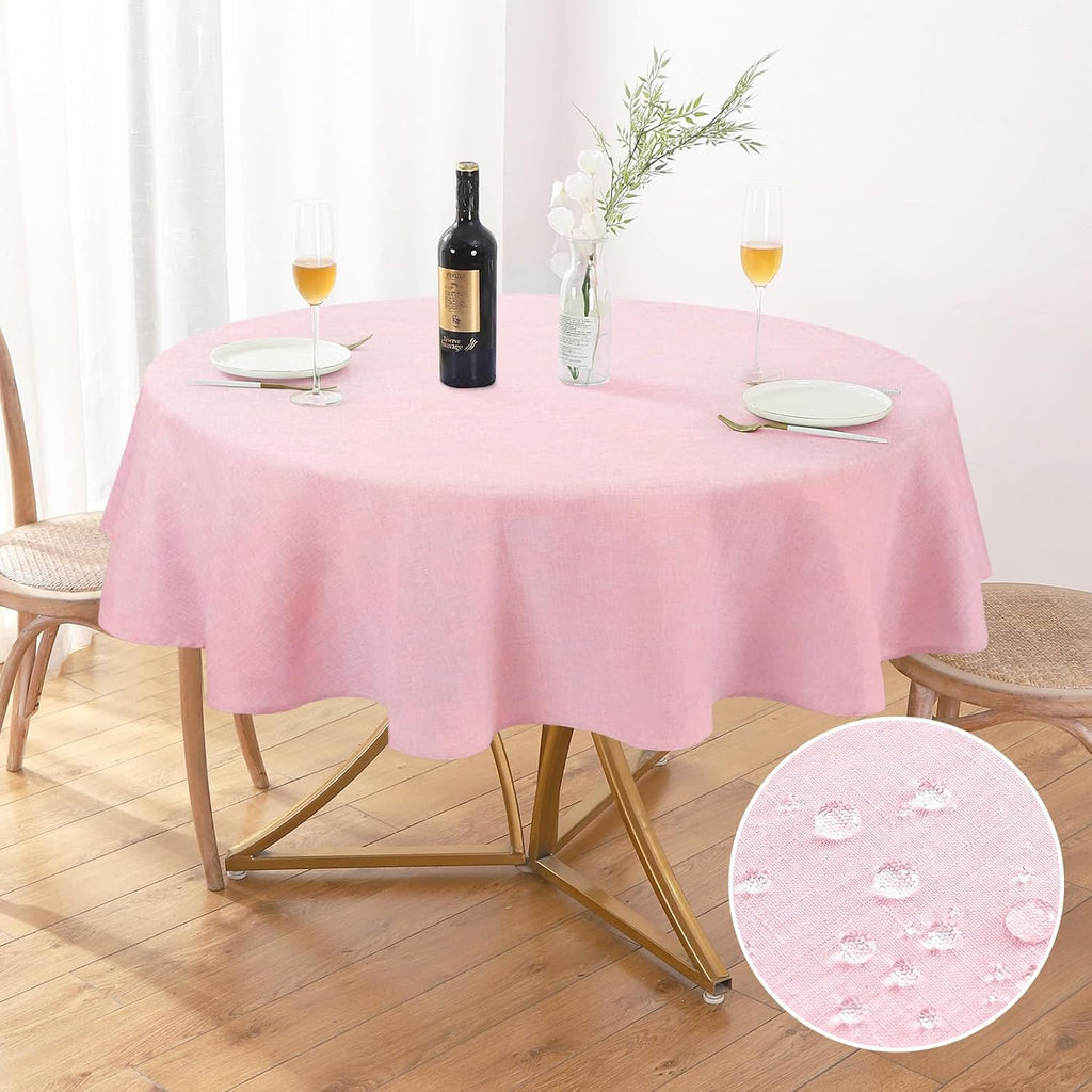 Rectangle Waterproof Textured Polyester Tablecloth