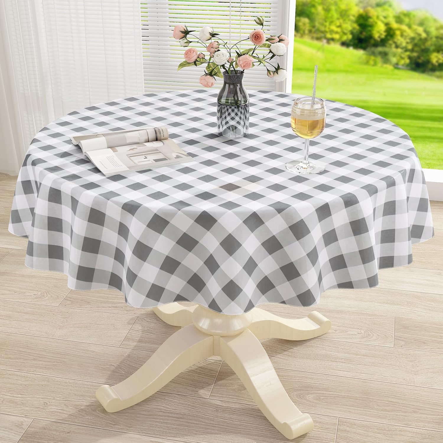 Waterproof Vinyl Tablecloth with Flannel Backing