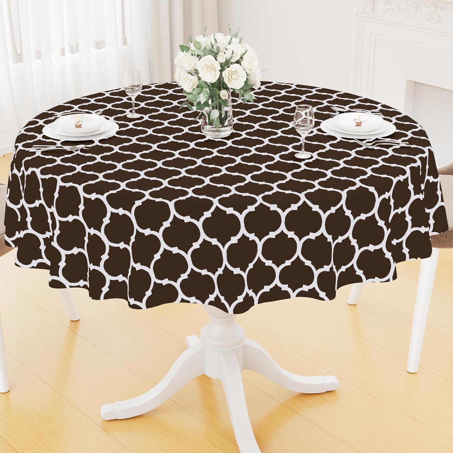 Rectangle Waterproof Vinyl Tablecloth with Flannel Backing