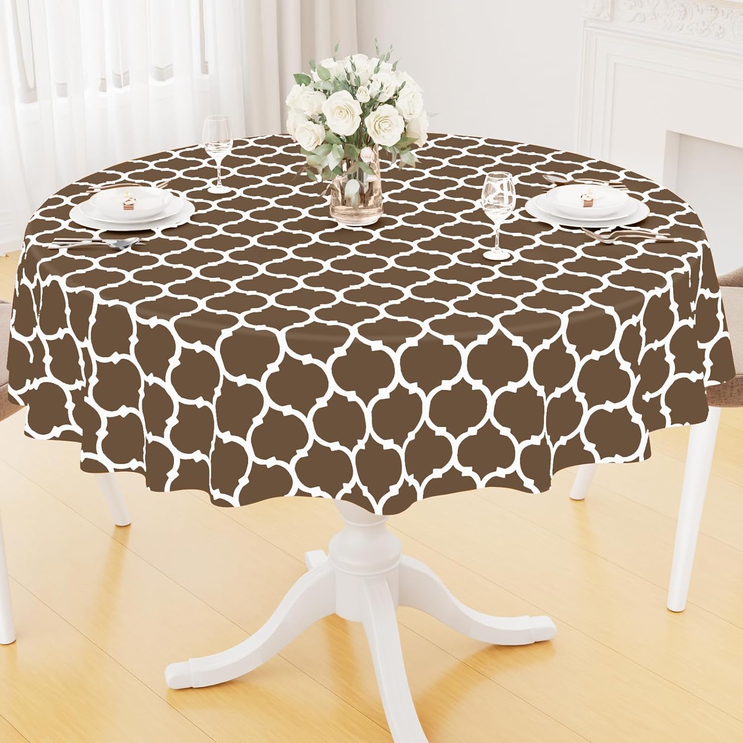 Rectangle Waterproof Vinyl Tablecloth with Flannel Backing