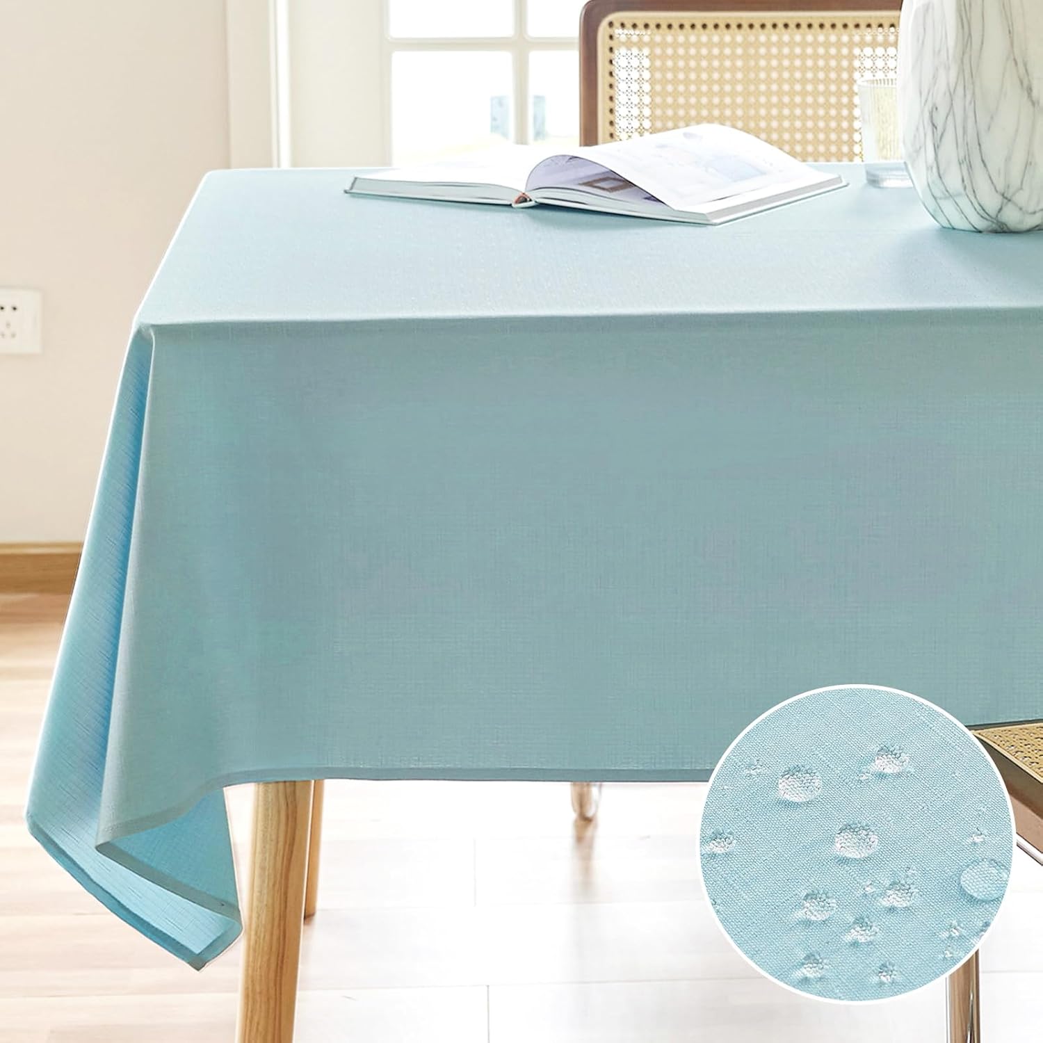 Rectangle Waterproof Textured Polyester Tablecloth