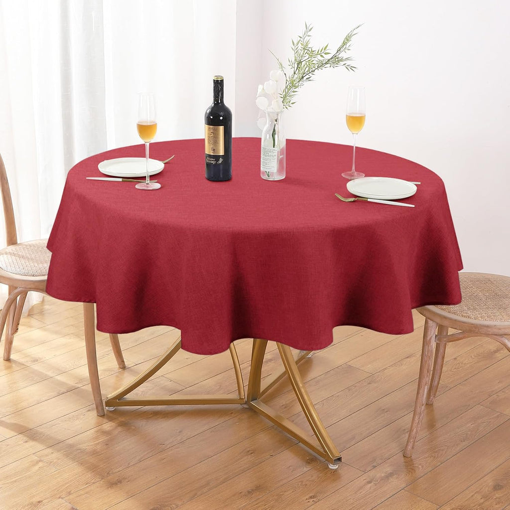 Rectangle Waterproof Textured Polyester Tablecloth