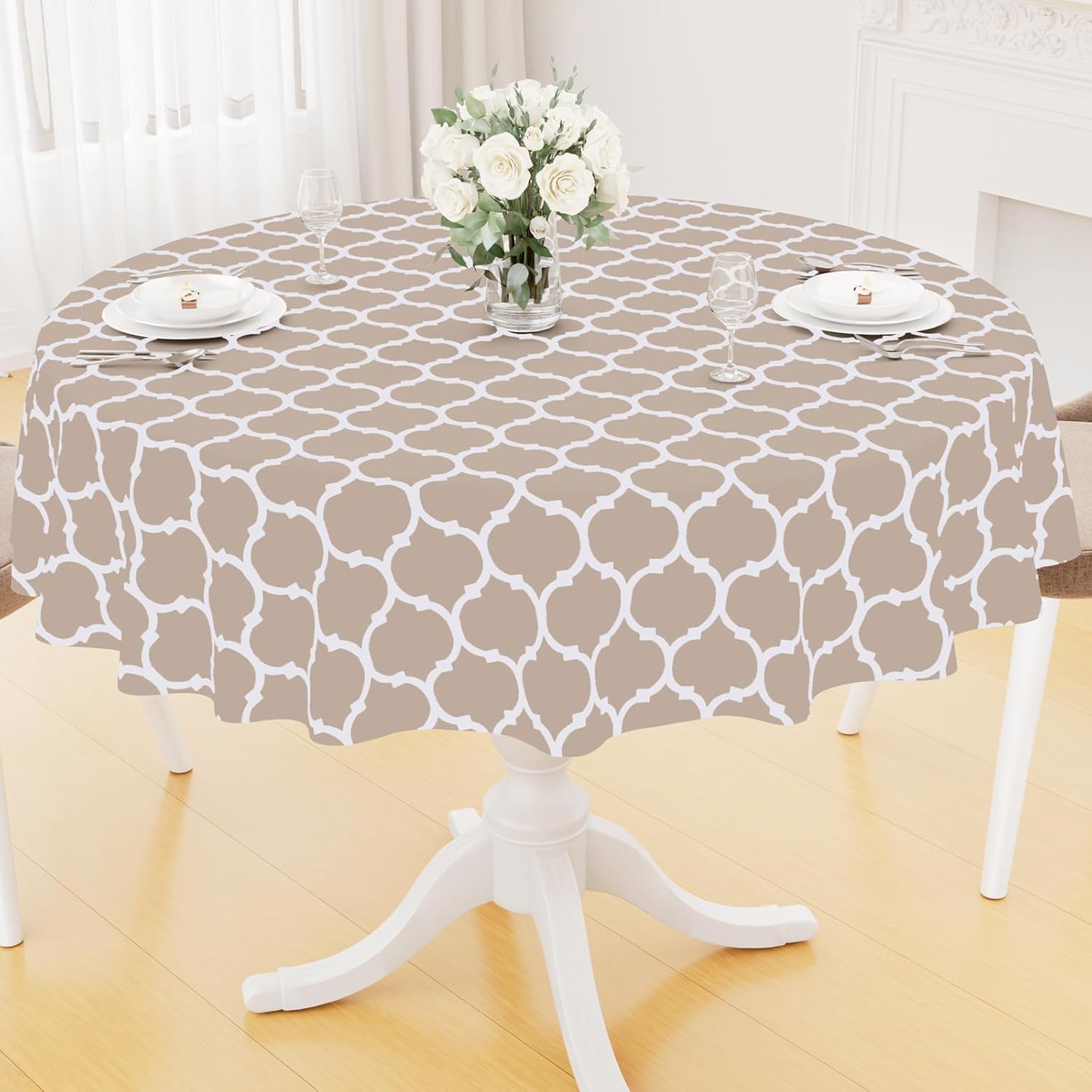 Rectangle Waterproof Vinyl Tablecloth with Flannel Backing