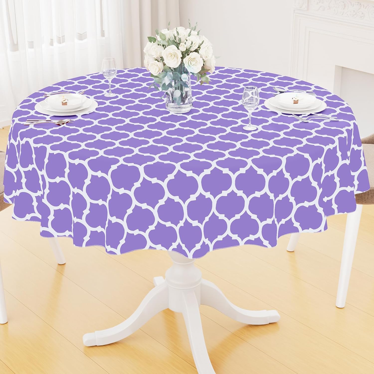 Rectangle Waterproof Vinyl Tablecloth with Flannel Backing