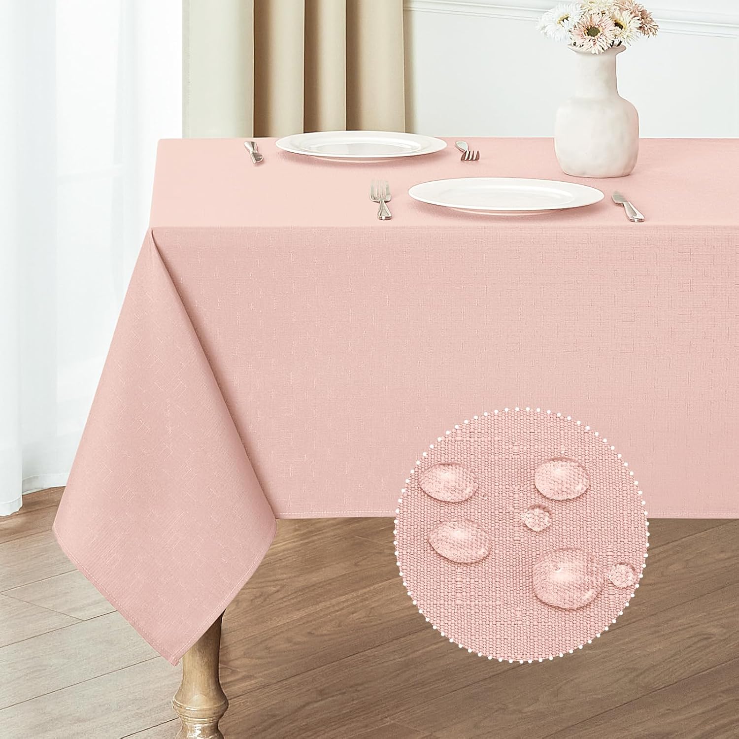 Waterproof Linen Textured Tablecloth