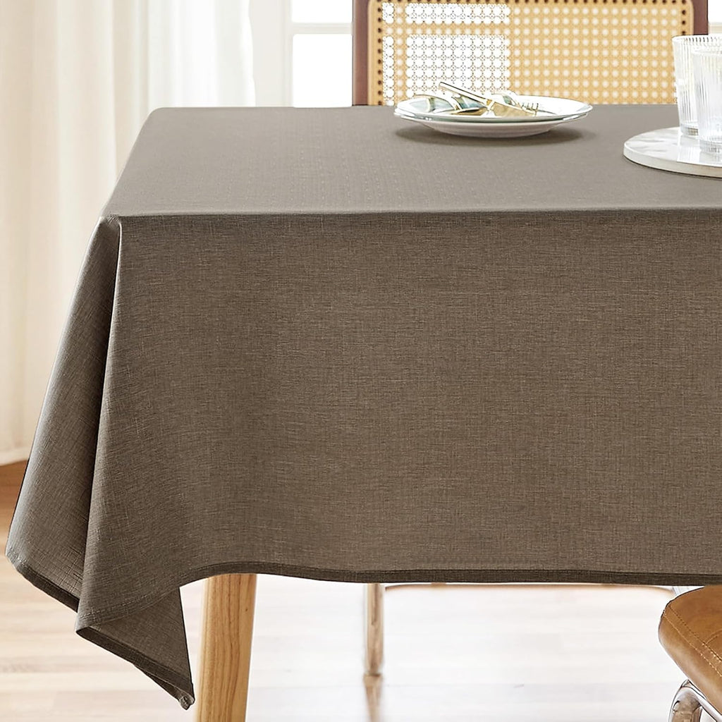 Rectangle Waterproof Textured Polyester Tablecloth