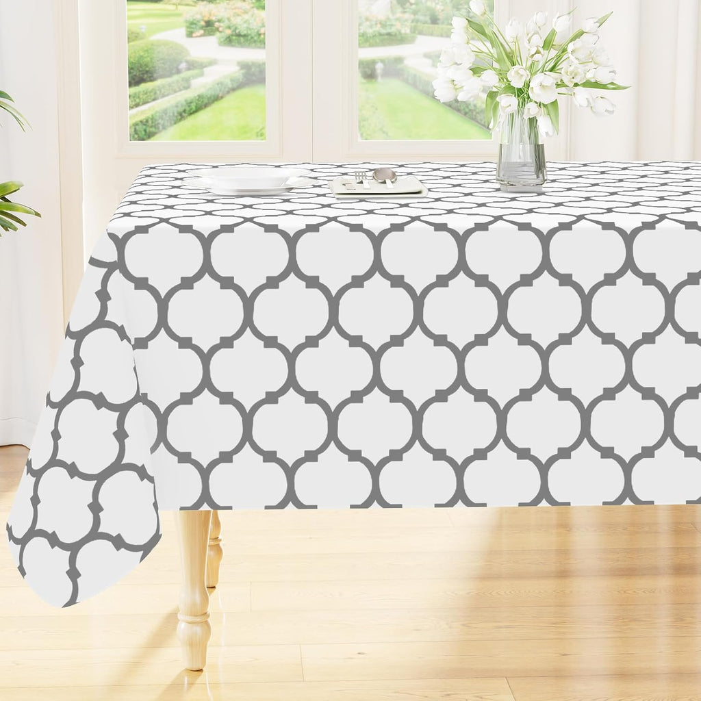 Rectangle Waterproof Vinyl Tablecloth with Flannel Backing