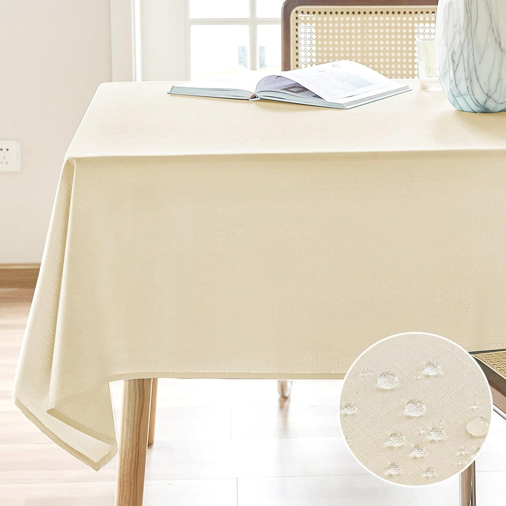 Rectangle Waterproof Textured Polyester Tablecloth