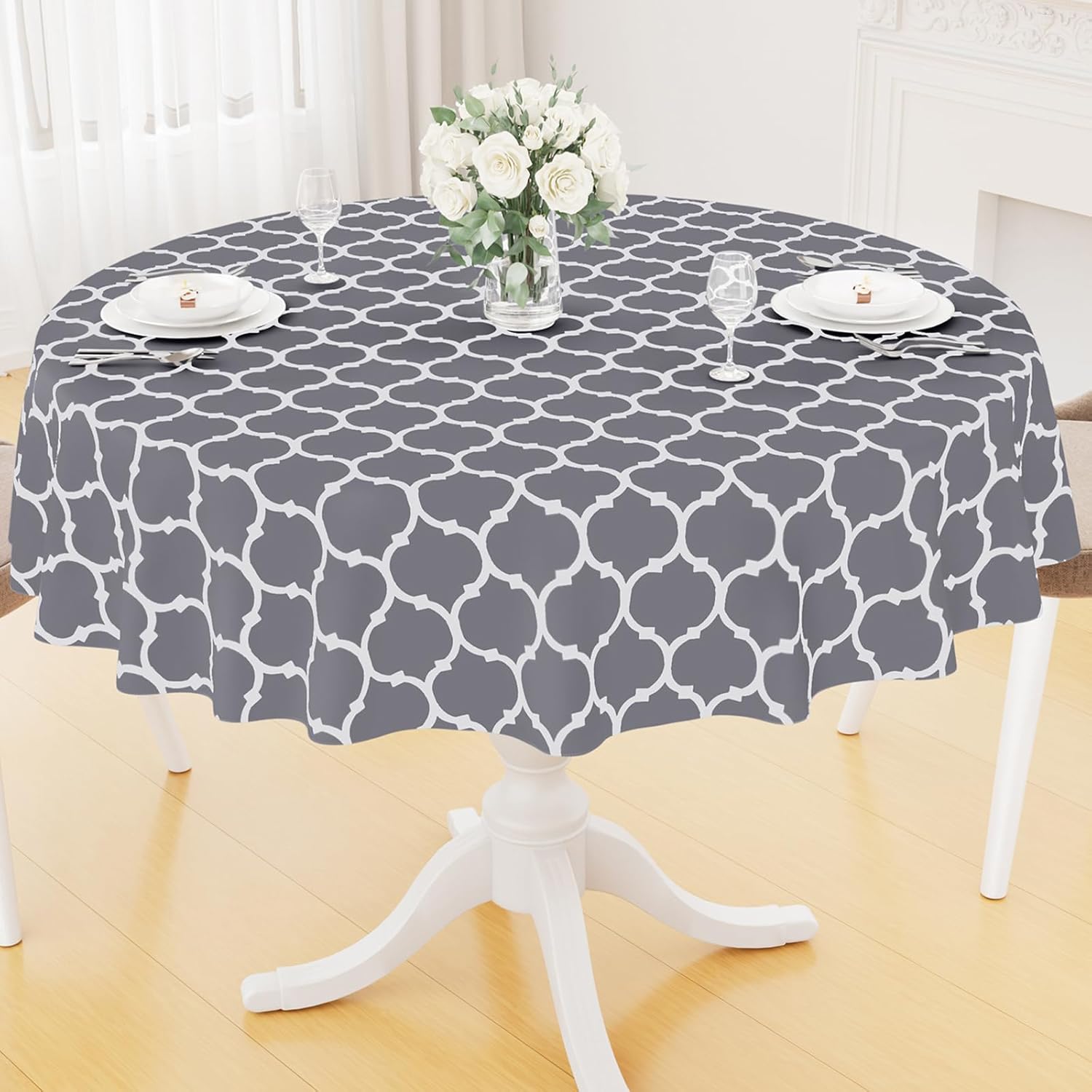 Rectangle Waterproof Vinyl Tablecloth with Flannel Backing