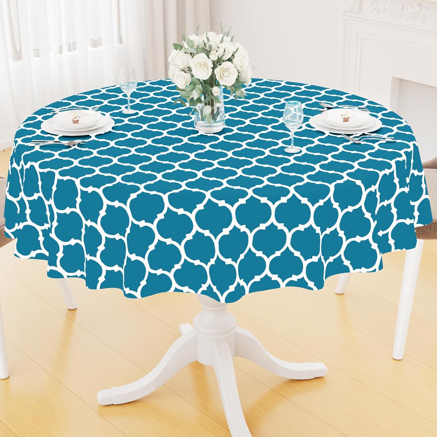 Rectangle Waterproof Vinyl Tablecloth with Flannel Backing