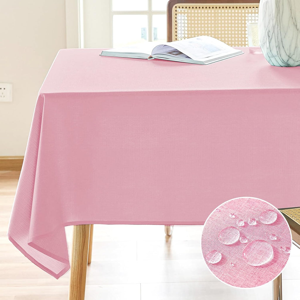 Rectangle Waterproof Textured Polyester Tablecloth