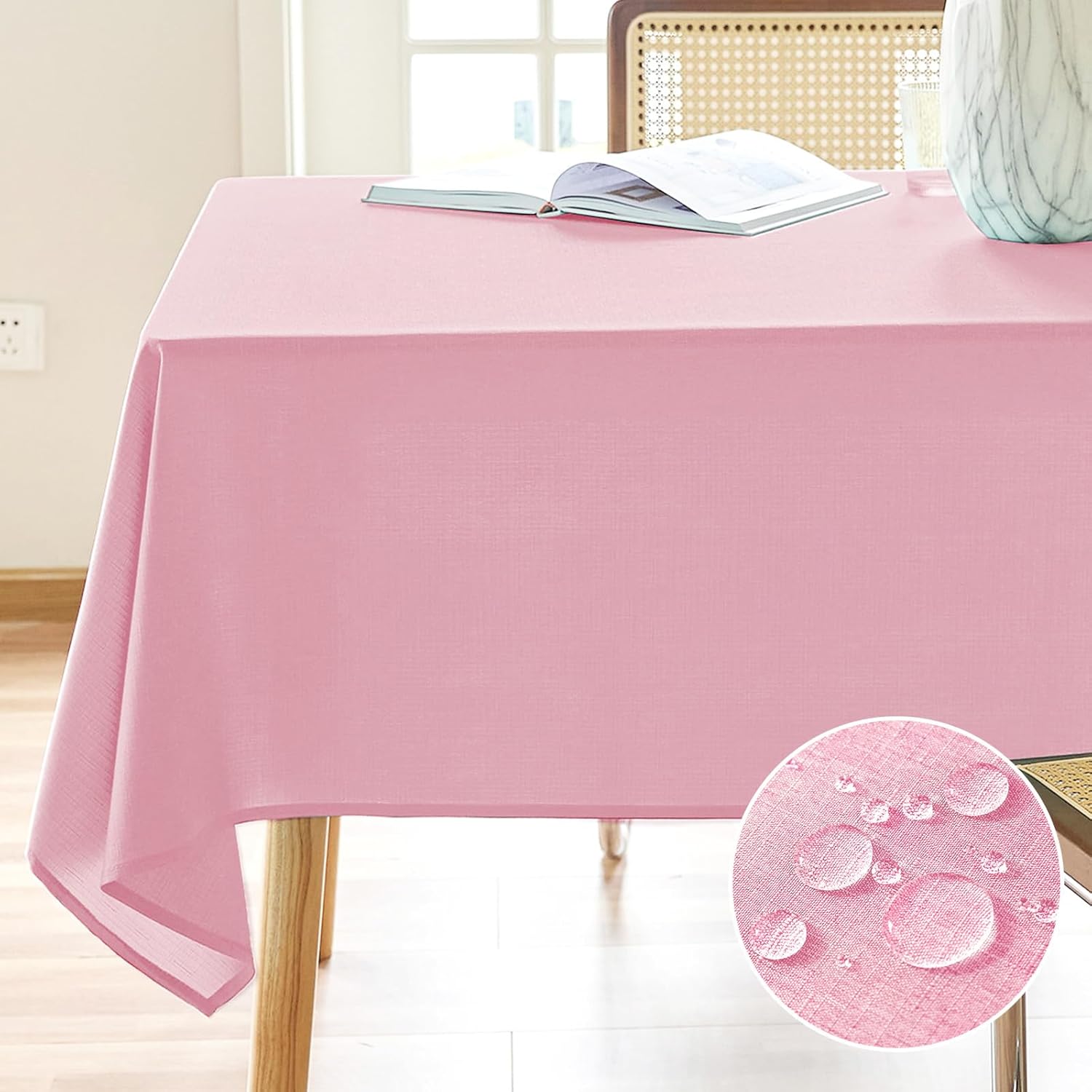 Rectangle Waterproof Textured Polyester Tablecloth