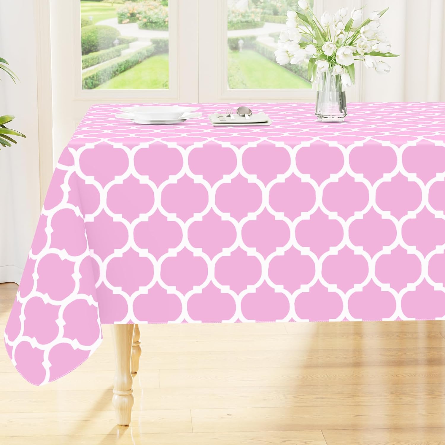 Rectangle Waterproof Vinyl Tablecloth with Flannel Backing
