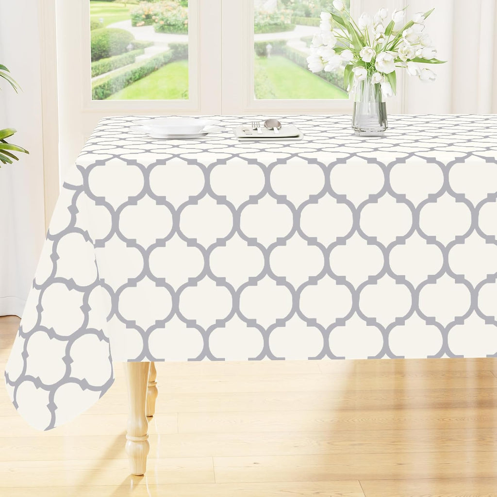 Rectangle Waterproof Vinyl Tablecloth with Flannel Backing