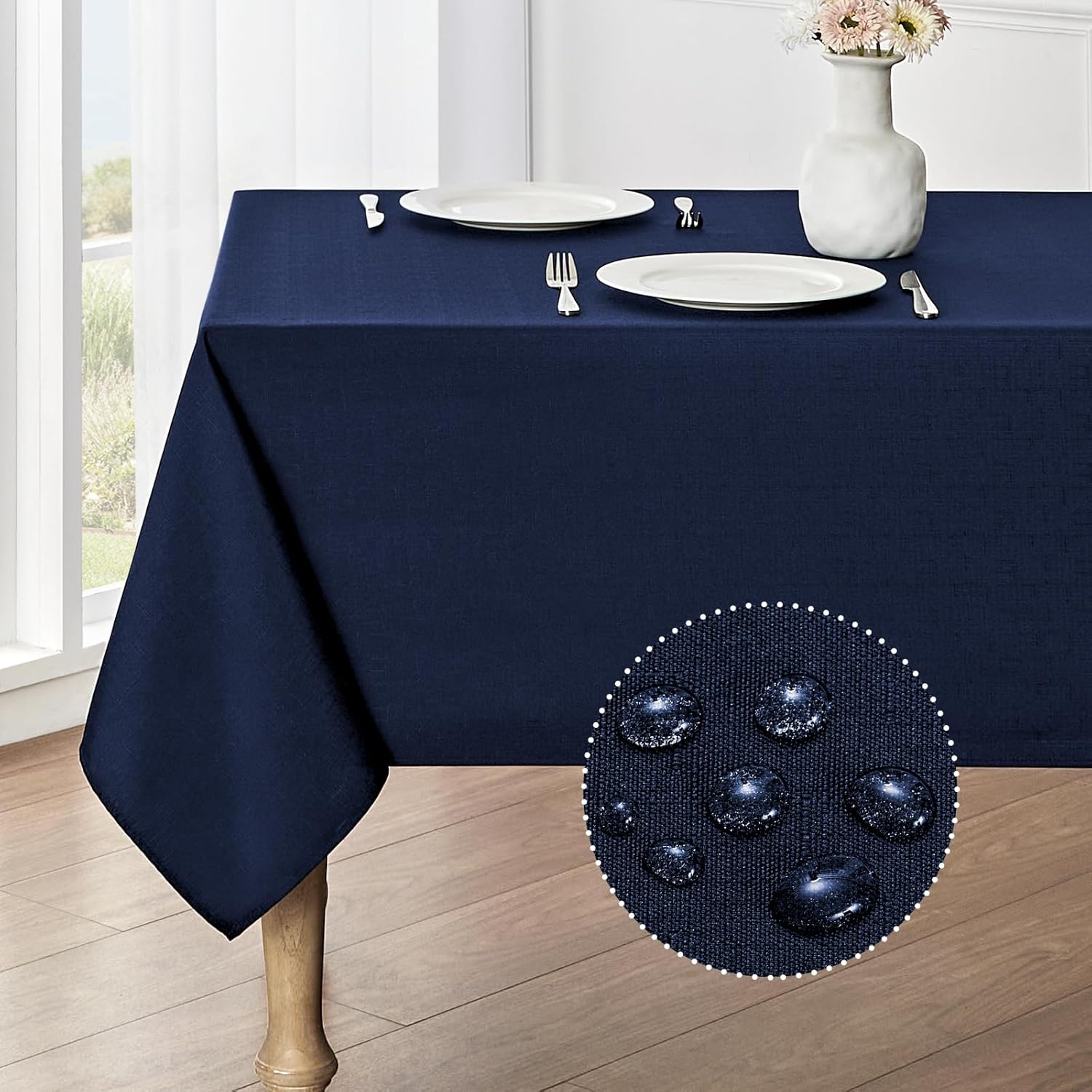 Waterproof Linen Textured Tablecloth