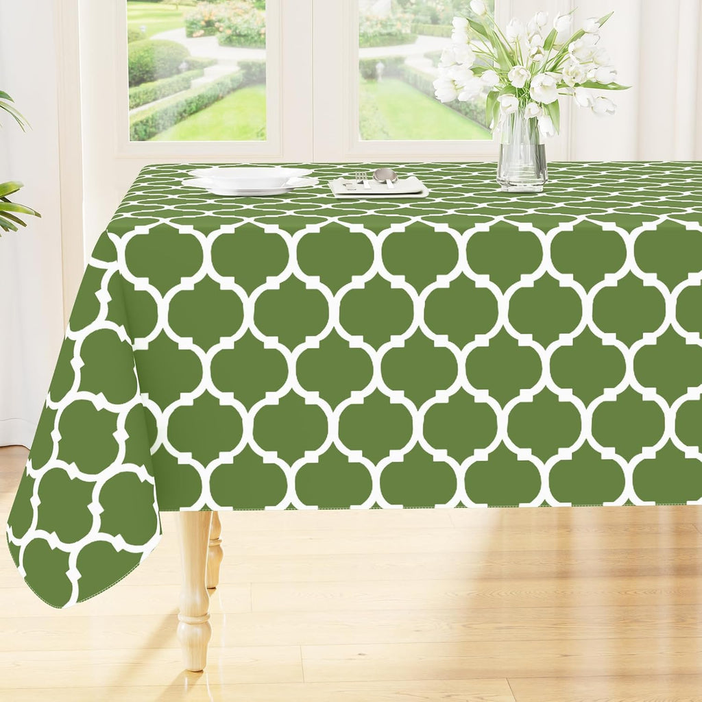 Rectangle Waterproof Vinyl Tablecloth with Flannel Backing