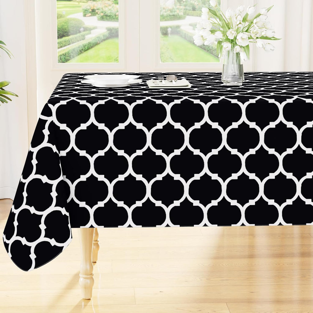 Rectangle Waterproof Vinyl Tablecloth with Flannel Backing