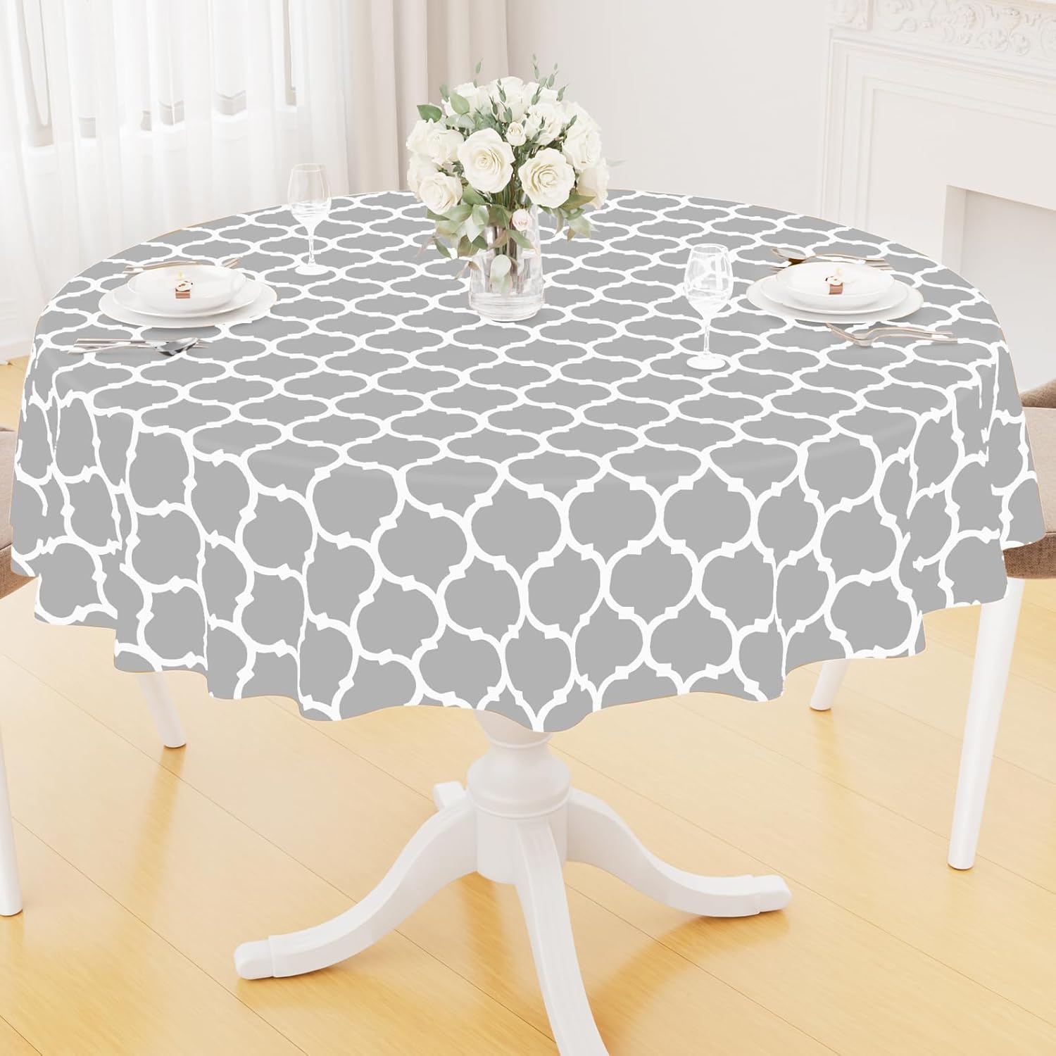 Rectangle Waterproof Vinyl Tablecloth with Flannel Backing