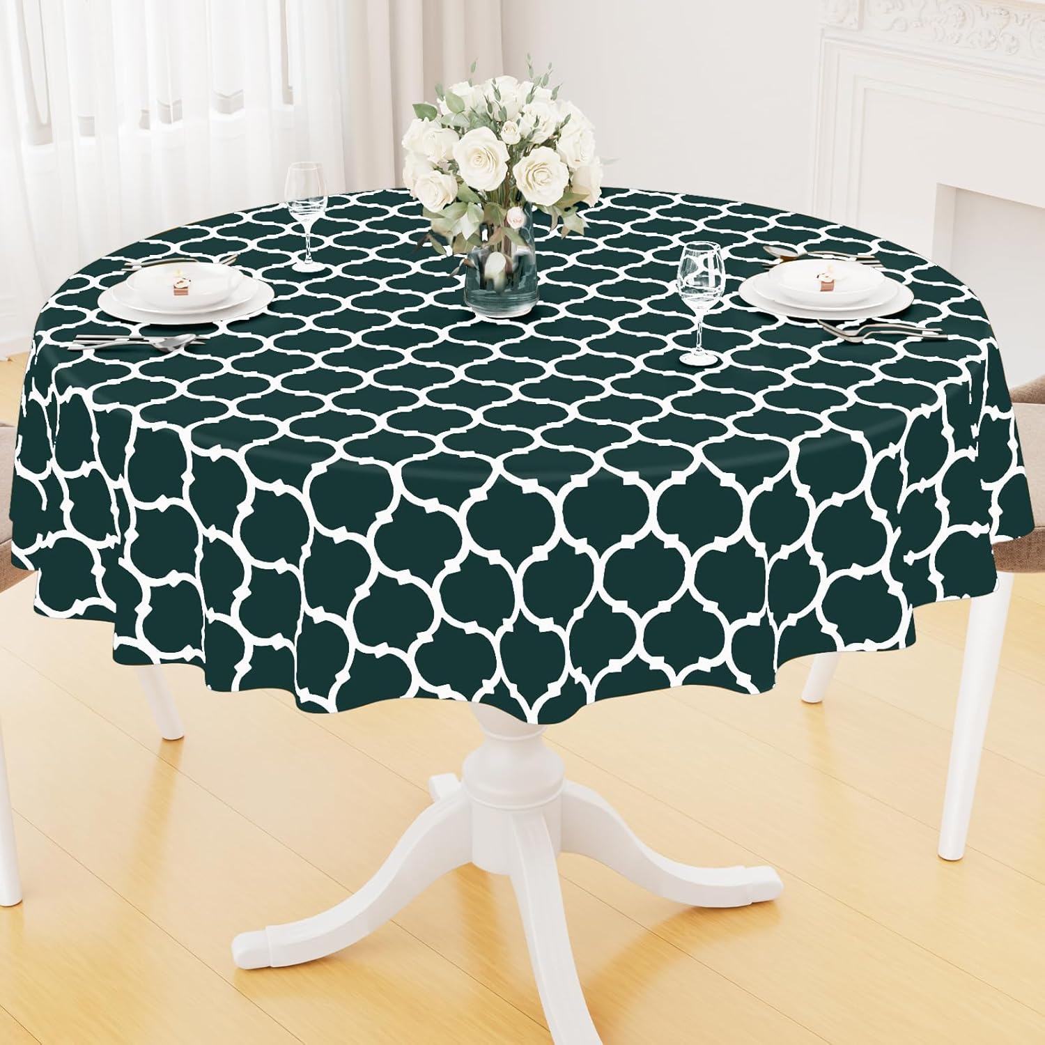 Rectangle Waterproof Vinyl Tablecloth with Flannel Backing