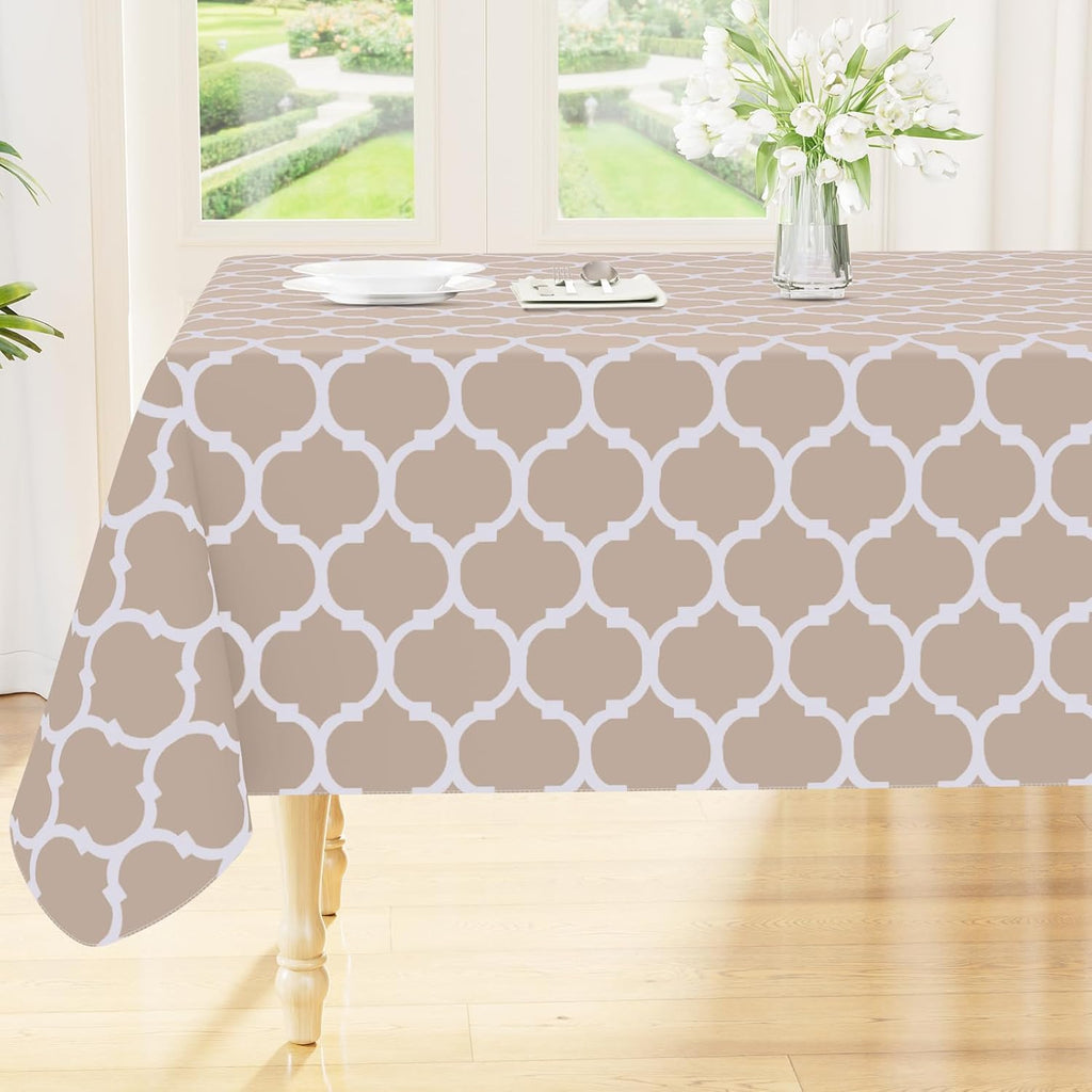 Rectangle Waterproof Vinyl Tablecloth with Flannel Backing