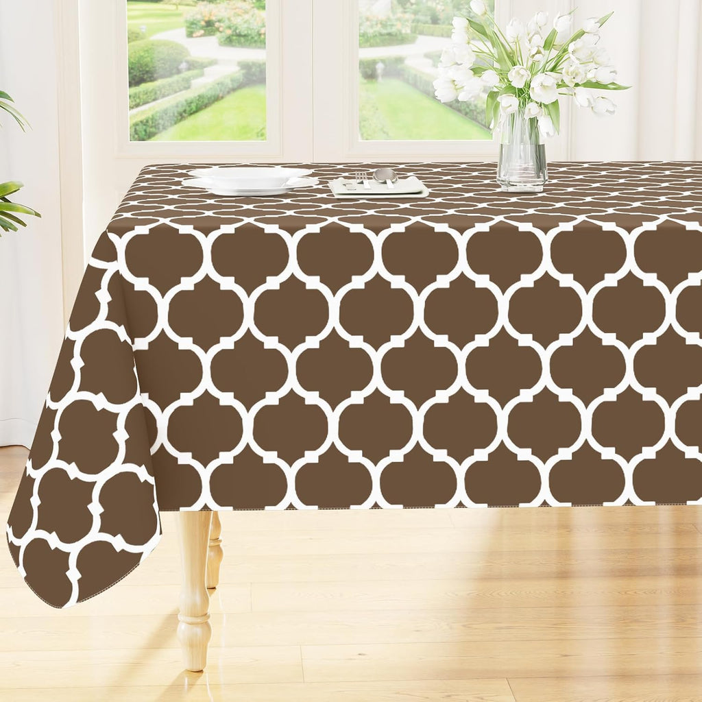 Rectangle Waterproof Vinyl Tablecloth with Flannel Backing