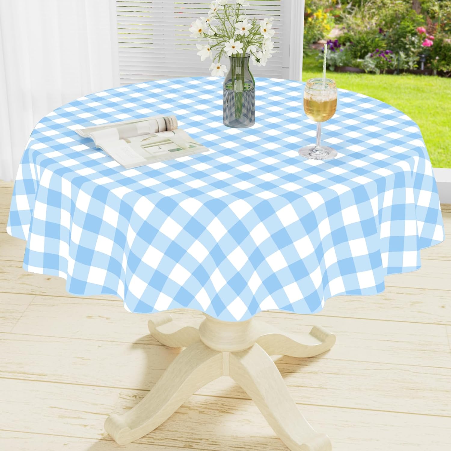 Waterproof Vinyl Tablecloth with Flannel Backing