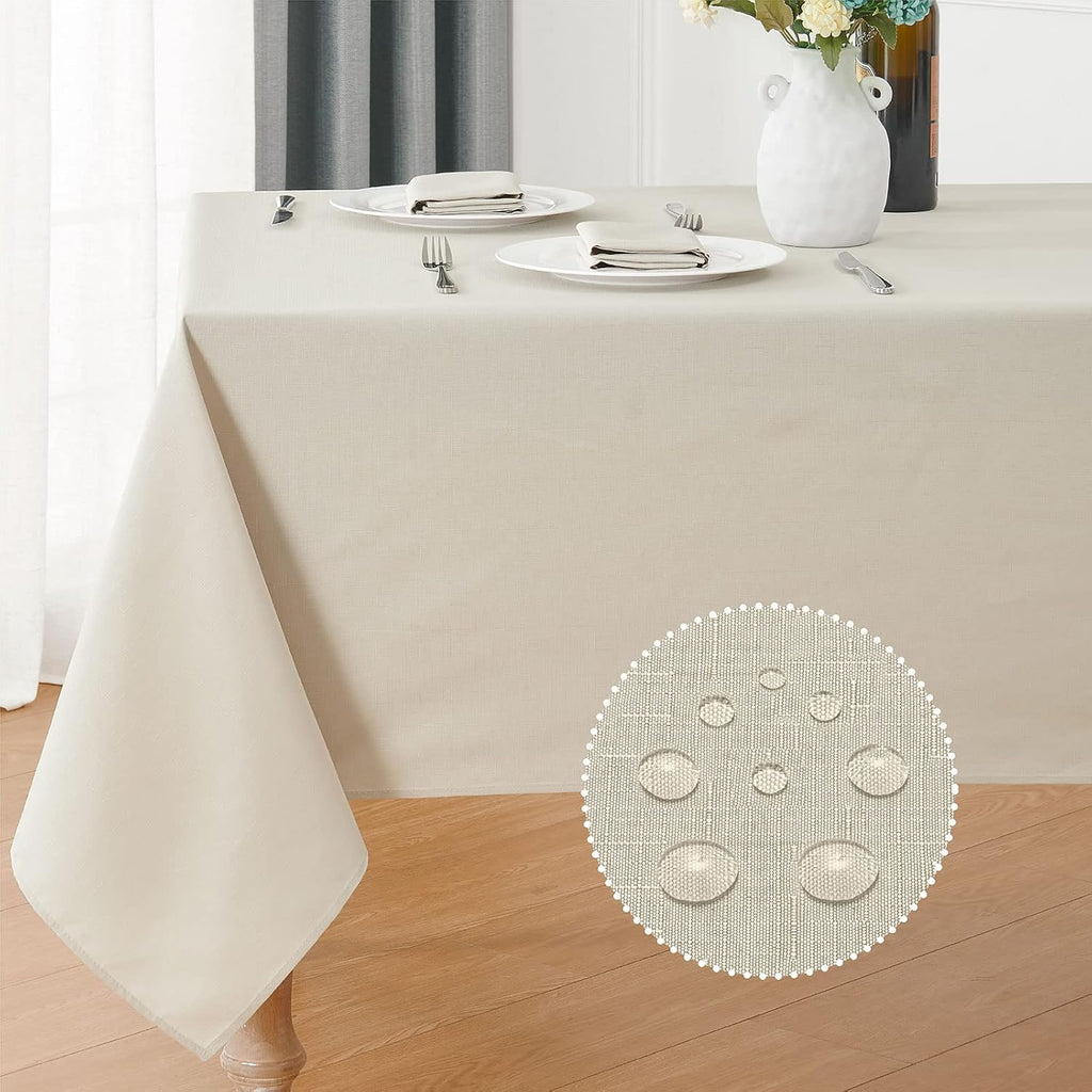 Waterproof Linen Textured Tablecloth
