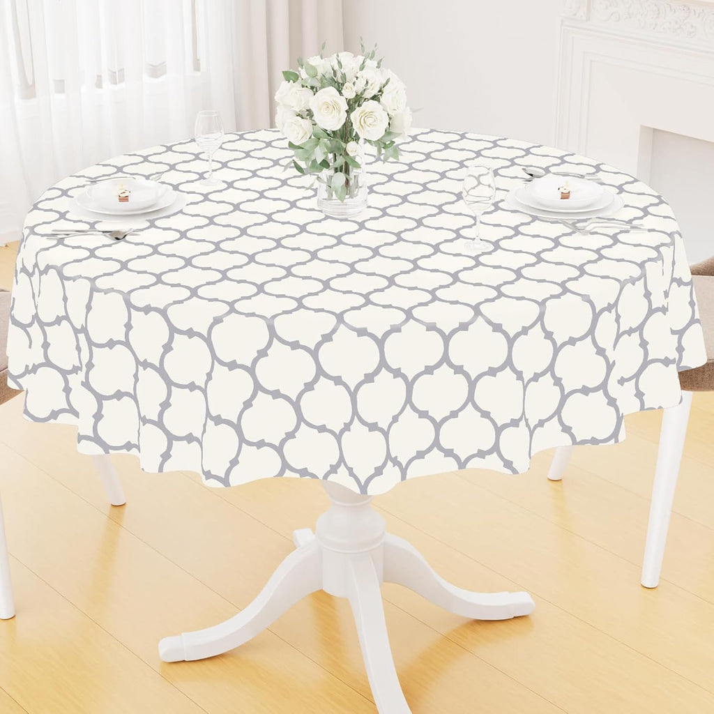 Rectangle Waterproof Vinyl Tablecloth with Flannel Backing