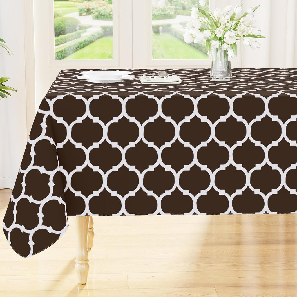 Rectangle Waterproof Vinyl Tablecloth with Flannel Backing