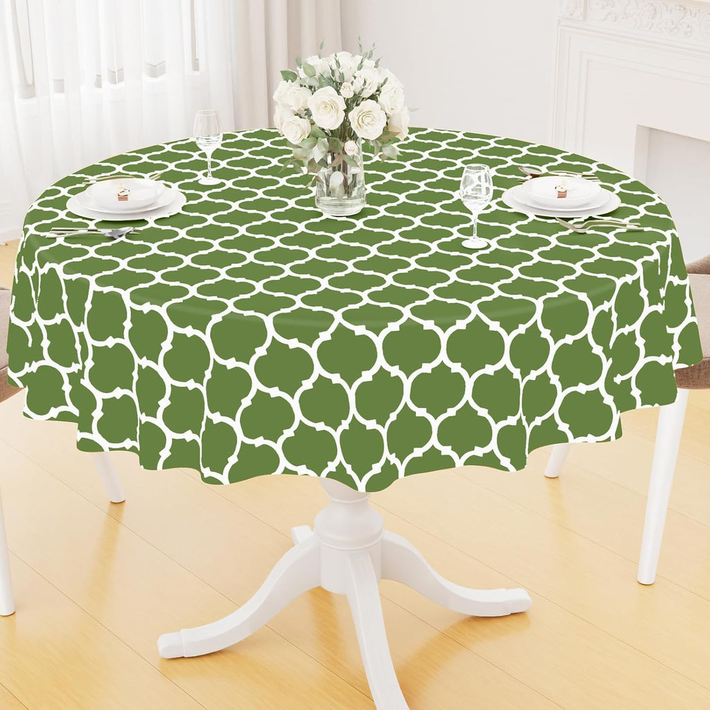Rectangle Waterproof Vinyl Tablecloth with Flannel Backing