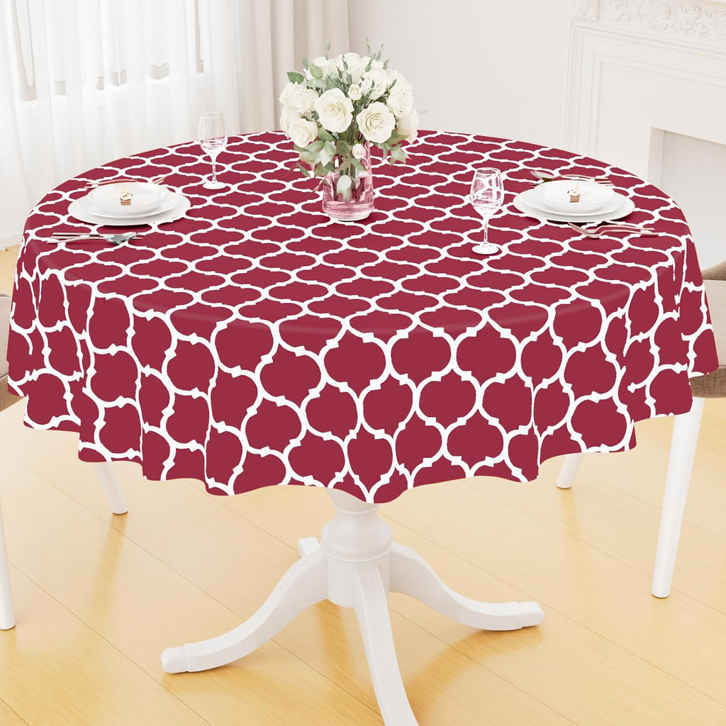 Rectangle Waterproof Vinyl Tablecloth with Flannel Backing
