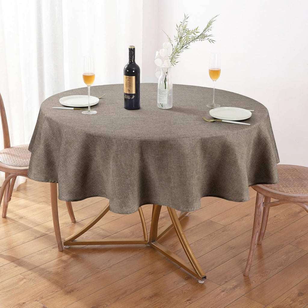 Rectangle Waterproof Textured Polyester Tablecloth