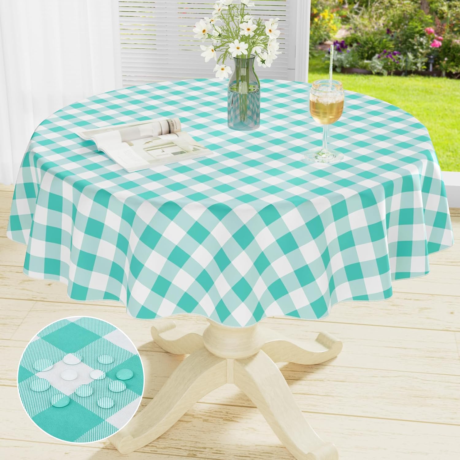 Waterproof Vinyl Tablecloth with Flannel Backing