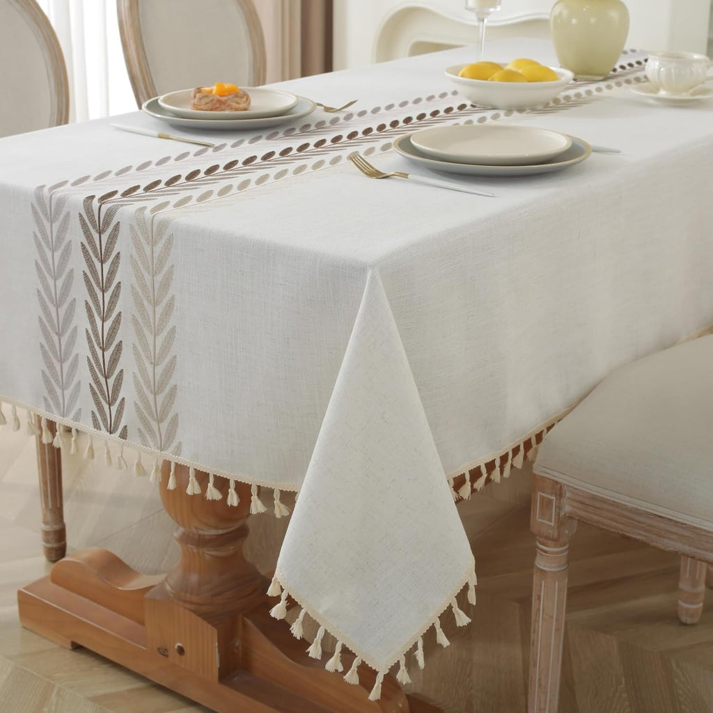 Waterproof Cotton Linen Outdoor Tablecloth