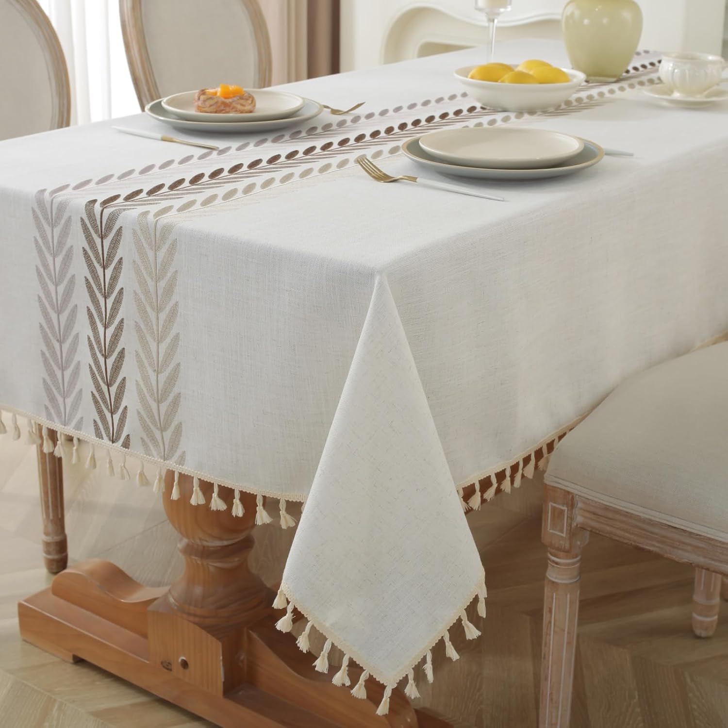 Waterproof Cotton Linen Outdoor Tablecloth