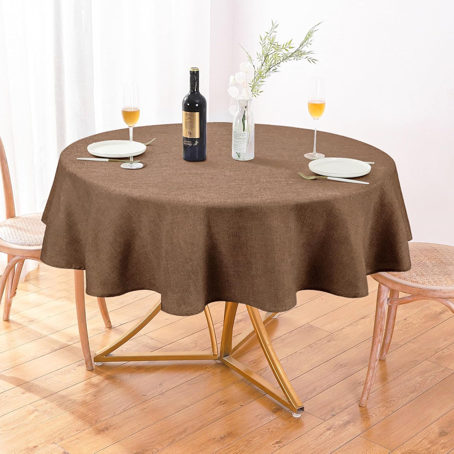 Rectangle Waterproof Textured Polyester Tablecloth