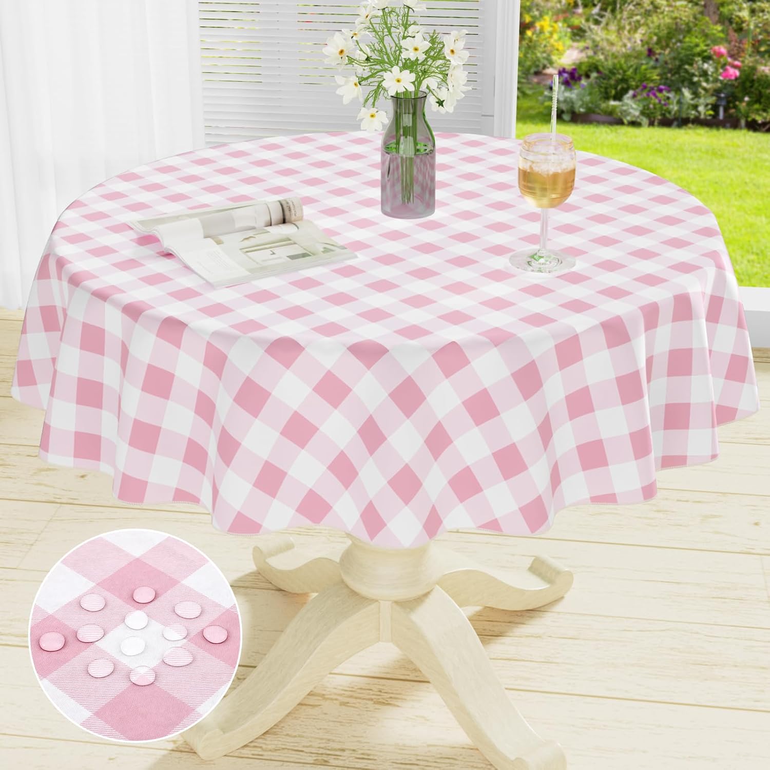 Waterproof Vinyl Tablecloth with Flannel Backing