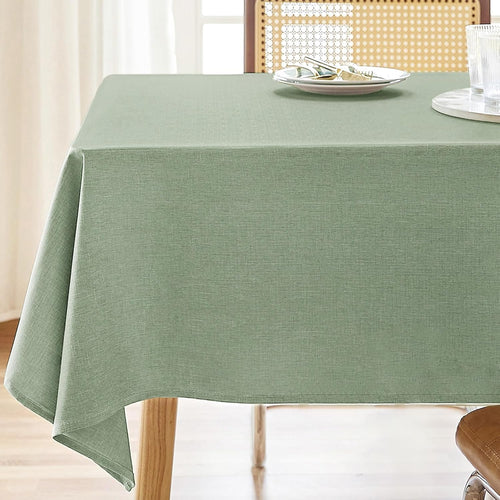 Rectangle Waterproof Textured Polyester Tablecloth