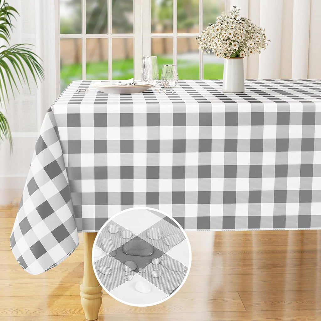 Waterproof Vinyl Tablecloth with Flannel Backing