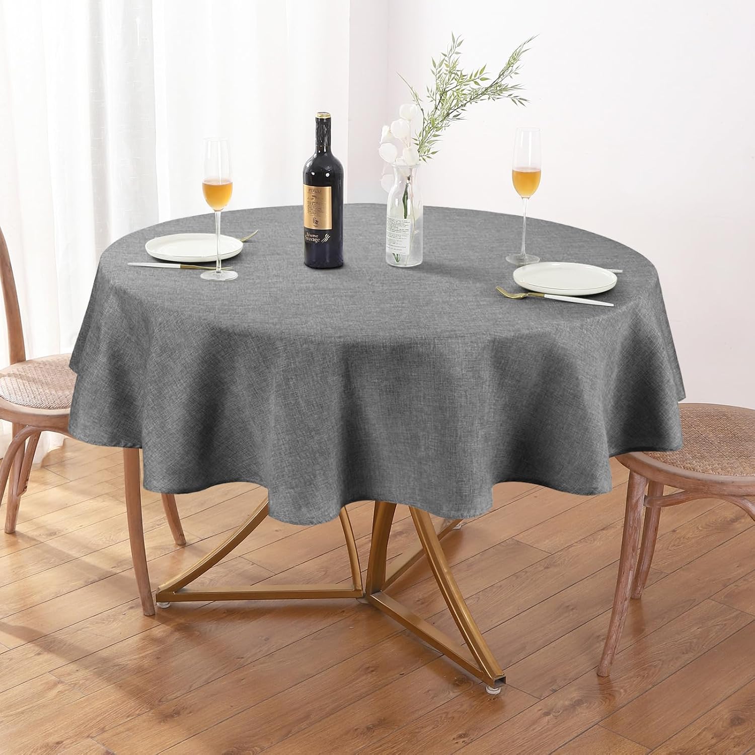 Rectangle Waterproof Textured Polyester Tablecloth