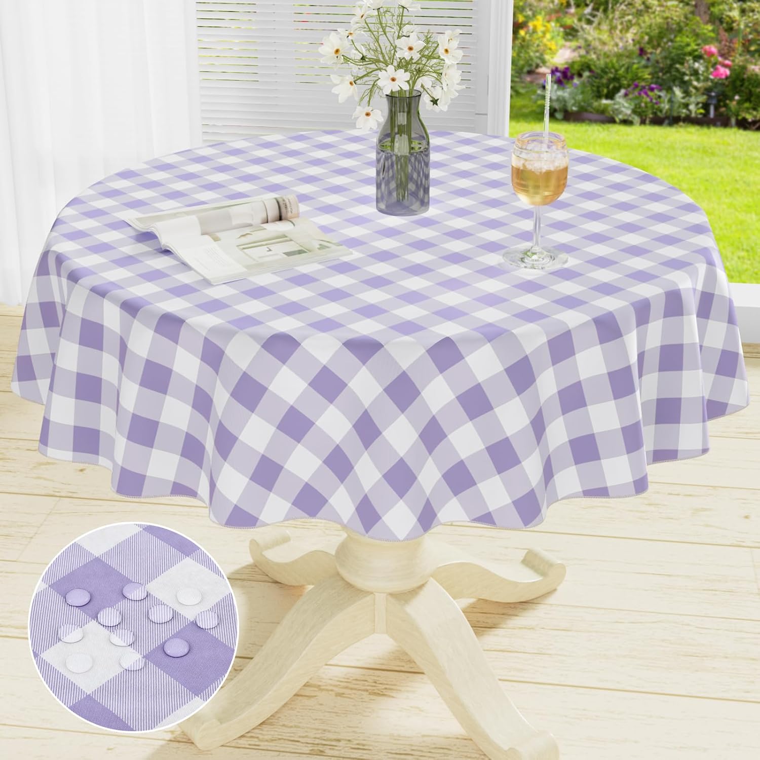Waterproof Vinyl Tablecloth with Flannel Backing