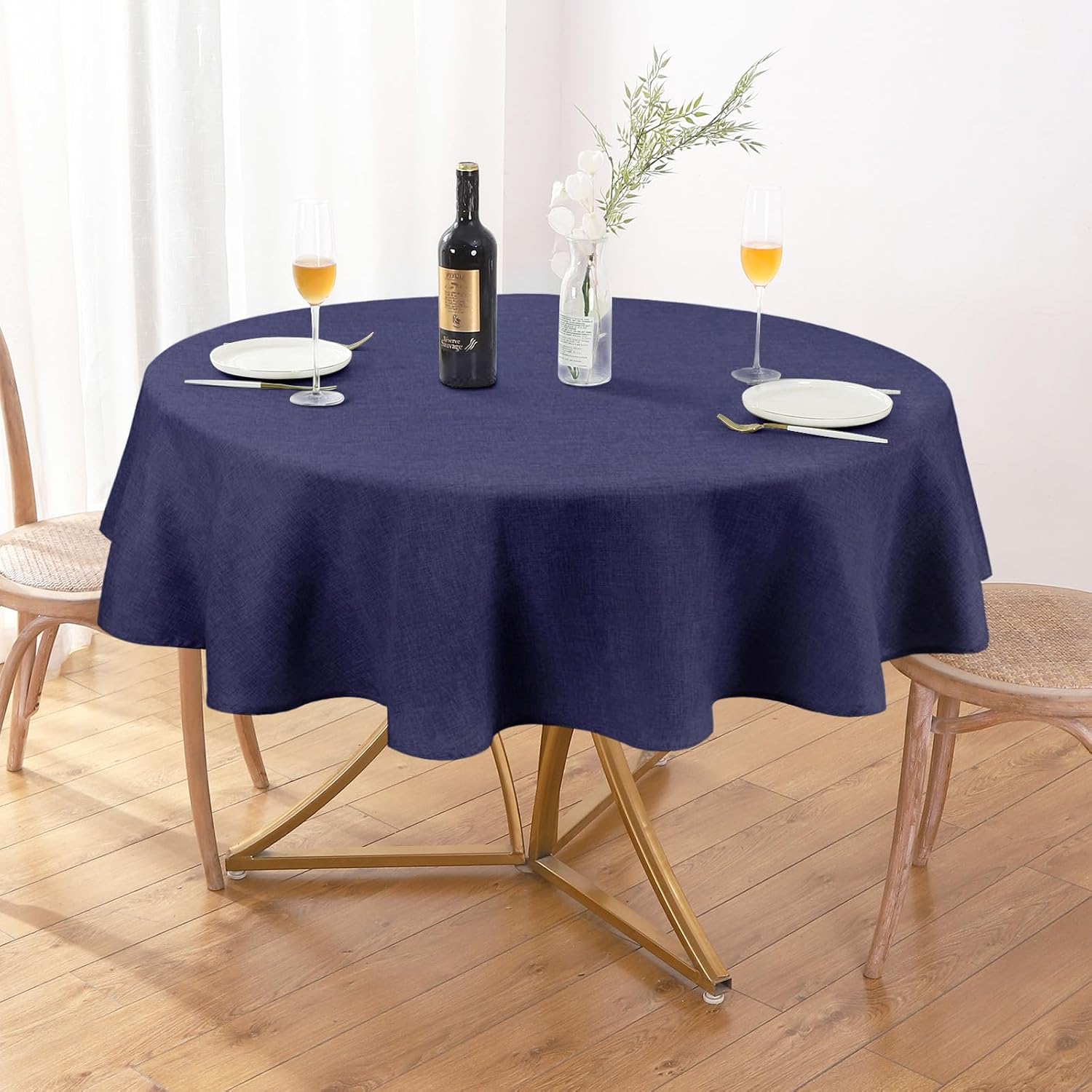 Rectangle Waterproof Textured Polyester Tablecloth