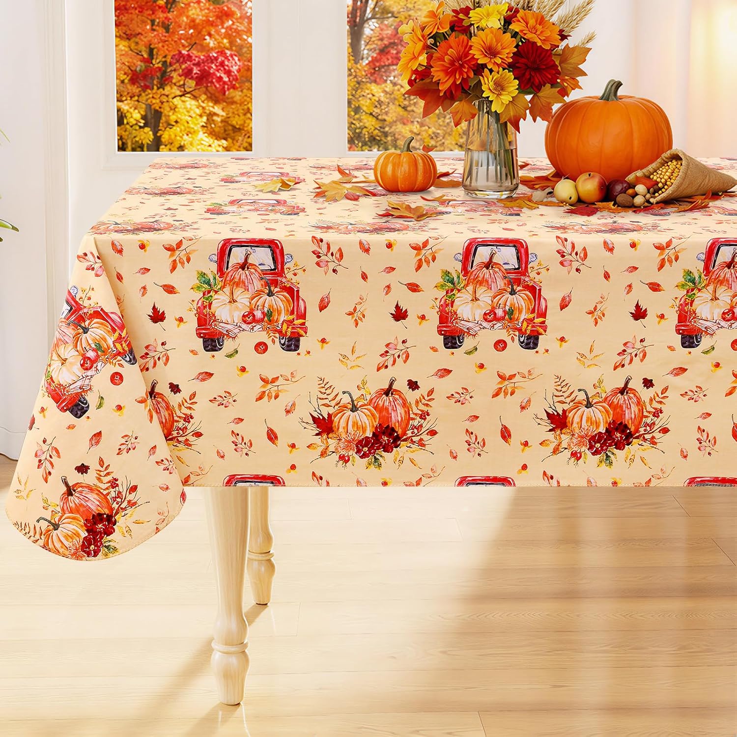 Rectangle Waterproof Vinyl Tablecloth with Flannel Backing