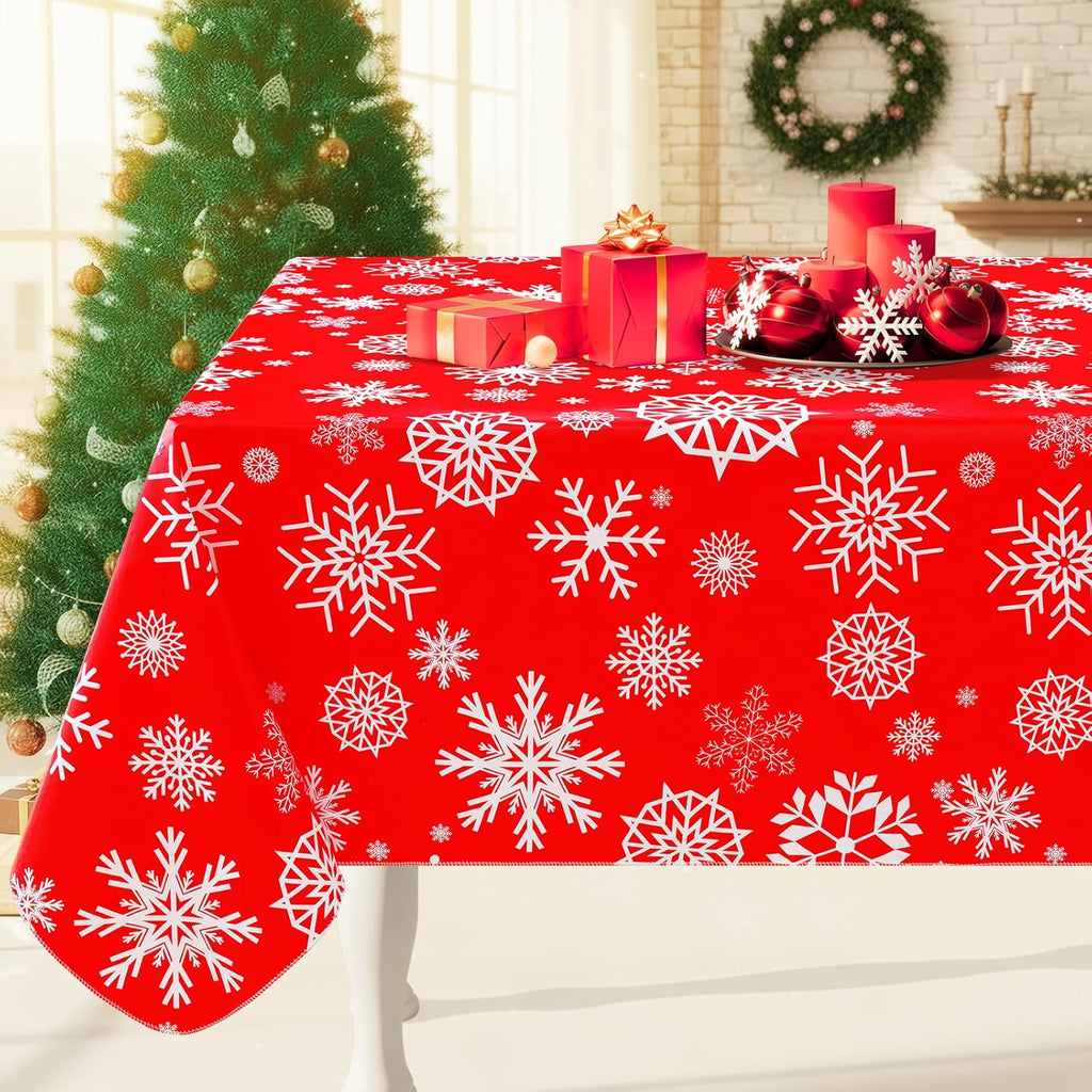 Rectangle Waterproof Vinyl Tablecloth with Flannel Backing