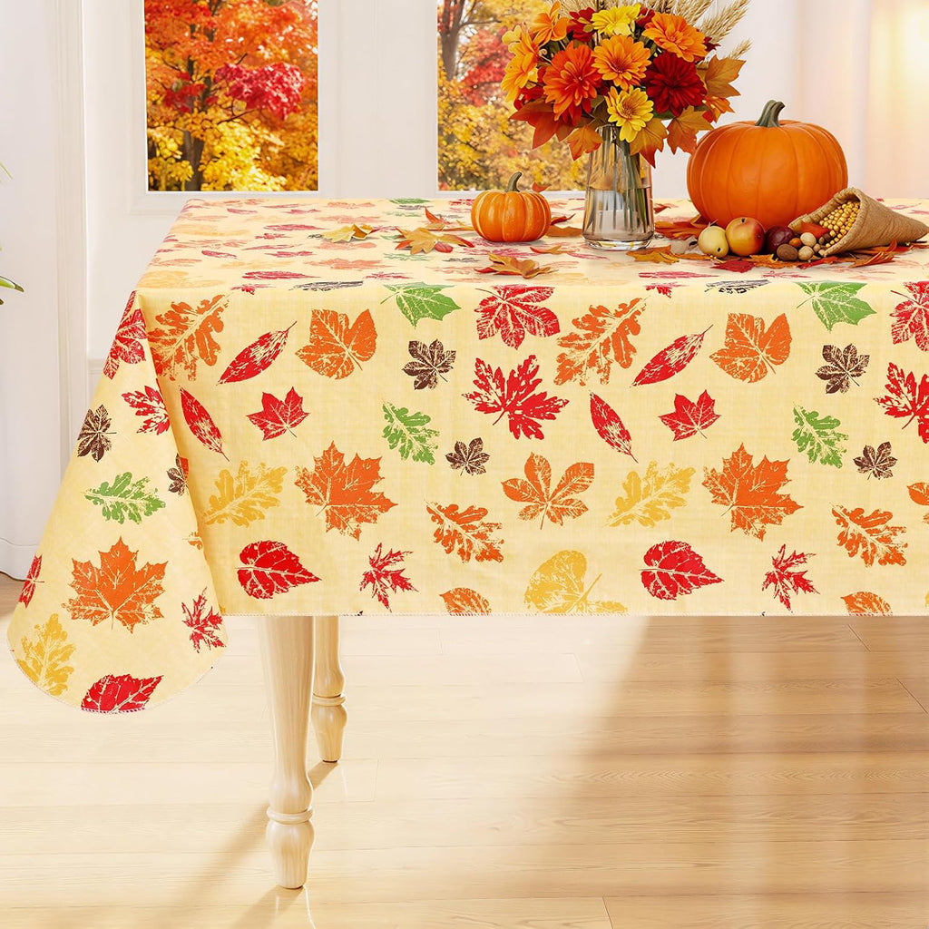 Rectangle Waterproof Vinyl Tablecloth with Flannel Backing
