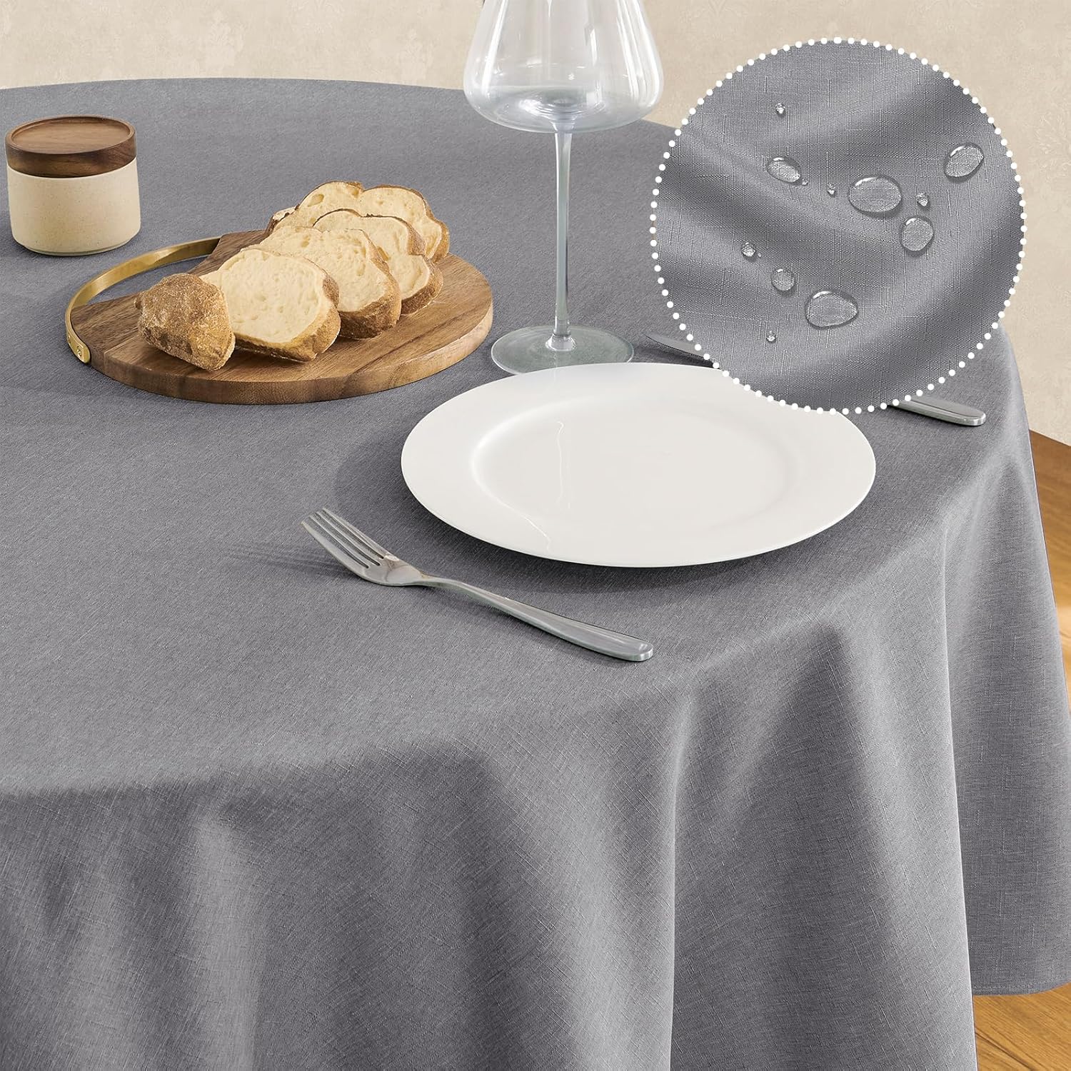 Waterproof Linen Textured Tablecloth